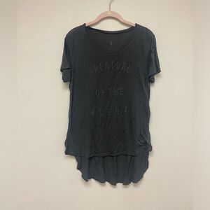 Urban Outfitters Knot Sisters Creatures of the Night Black Side Slit Sheer Tee S